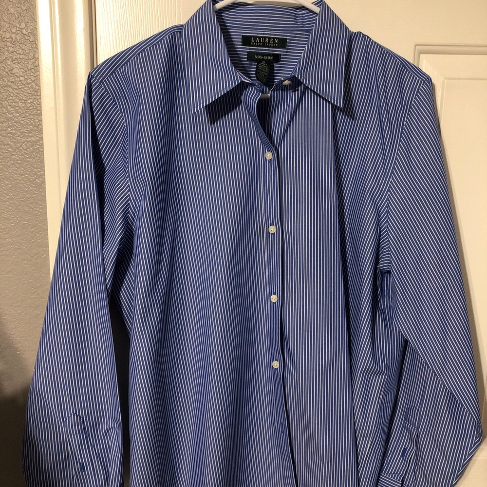 Lauren Ralph Lauren Blue Button Down Shirt